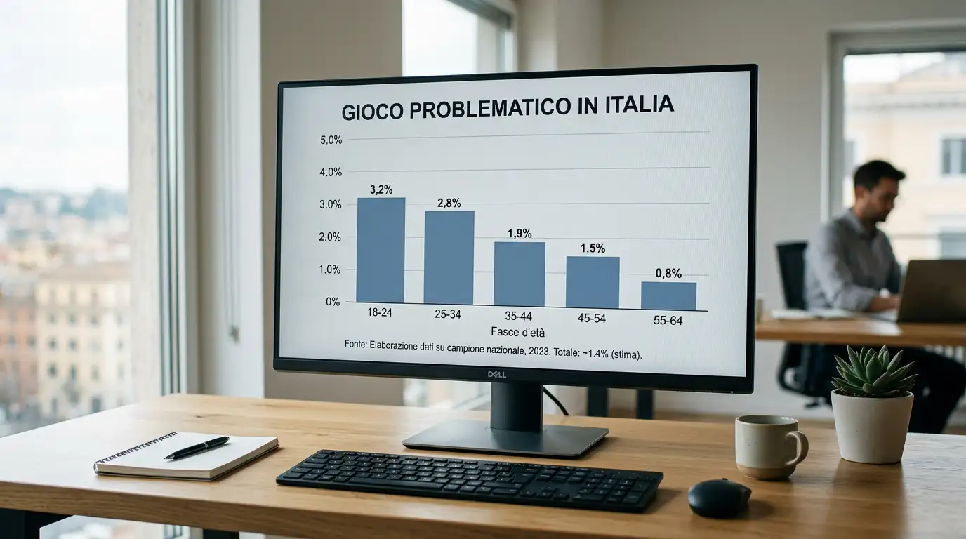 Grafico dei dati ISS sulla diffusione del gioco problematico in Italia