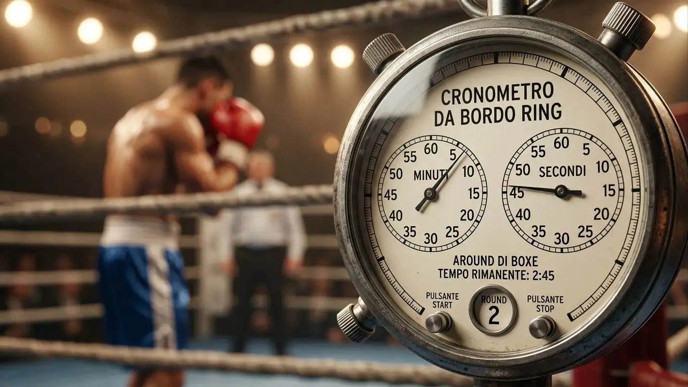 Cronometro a bordo ring che segna la durata dell'incontro per il mercato over/under round