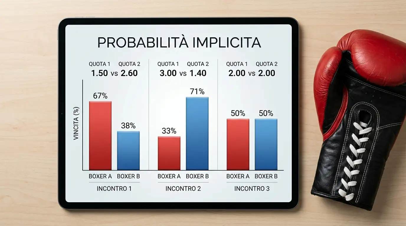 Grafico che traduce le quote decimali in probabilità implicita di vittoria